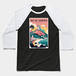 A Vintage Travel Art of Rio de Janeiro - Brazil Baseball T-Shirt